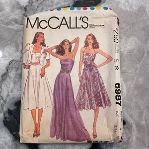 McCalls Vintage Cut Misses Jacket and Dress Size 8 Pattern No 6987